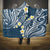 Plumeria With Blue Polynesian Tattoo Pattern Hooded Blanket