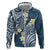 Plumeria With Blue Polynesian Tattoo Pattern Hoodie