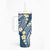 Plumeria With Blue Polynesian Tattoo Pattern Tumbler With Handle