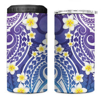 Plumeria With Galaxy Gradient Polynesian Tattoo Pattern 4 in 1 Can Cooler Tumbler
