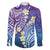 Plumeria With Galaxy Polynesian Tattoo Pattern Family Matching Off Shoulder Short Dress and Hawaiian Shirt