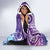 Plumeria With Galaxy Polynesian Tattoo Pattern Hooded Blanket