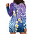 Plumeria With Galaxy Polynesian Tattoo Pattern Hoodie Dress