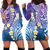 Plumeria With Galaxy Polynesian Tattoo Pattern Hoodie Dress