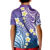 Plumeria With Galaxy Polynesian Tattoo Pattern Kid Polo Shirt