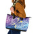 Plumeria With Galaxy Polynesian Tattoo Pattern Leather Tote Bag