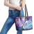 Plumeria With Galaxy Polynesian Tattoo Pattern Leather Tote Bag