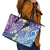 Plumeria With Galaxy Polynesian Tattoo Pattern Leather Tote Bag