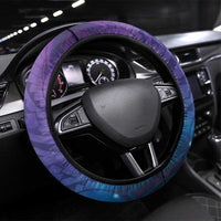 Plumeria With Galaxy Polynesian Tattoo Pattern Steering Wheel Cover