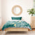 Plumeria With Teal Polynesian Tattoo Pattern Bedding Set