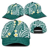 Plumeria With Teal Polynesian Tattoo Pattern Classic Cap - Polynesian Pride