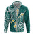 Plumeria With Teal Polynesian Tattoo Pattern Hoodie