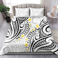 Plumeria With White Polynesian Tattoo Pattern Bedding Set