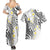 Plumeria With White Polynesian Tattoo Pattern Couples Matching Summer Maxi Dress and Hawaiian Shirt