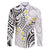 Plumeria With White Polynesian Tattoo Pattern Family Matching Mermaid Dress and Hawaiian Shirt