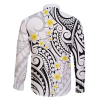 Plumeria With White Polynesian Tattoo Pattern Family Matching Mermaid Dress and Hawaiian Shirt