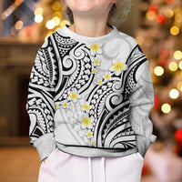 Plumeria With White Polynesian Tattoo Pattern Kid Ugly Christmas Sweater