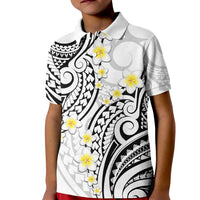 Plumeria With White Polynesian Tattoo Pattern Kid Polo Shirt