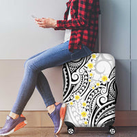 Plumeria With White Polynesian Tattoo Pattern Luggage Cover LT05 - Polynesian Pride