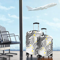 Plumeria With White Polynesian Tattoo Pattern Luggage Cover LT05 - Polynesian Pride