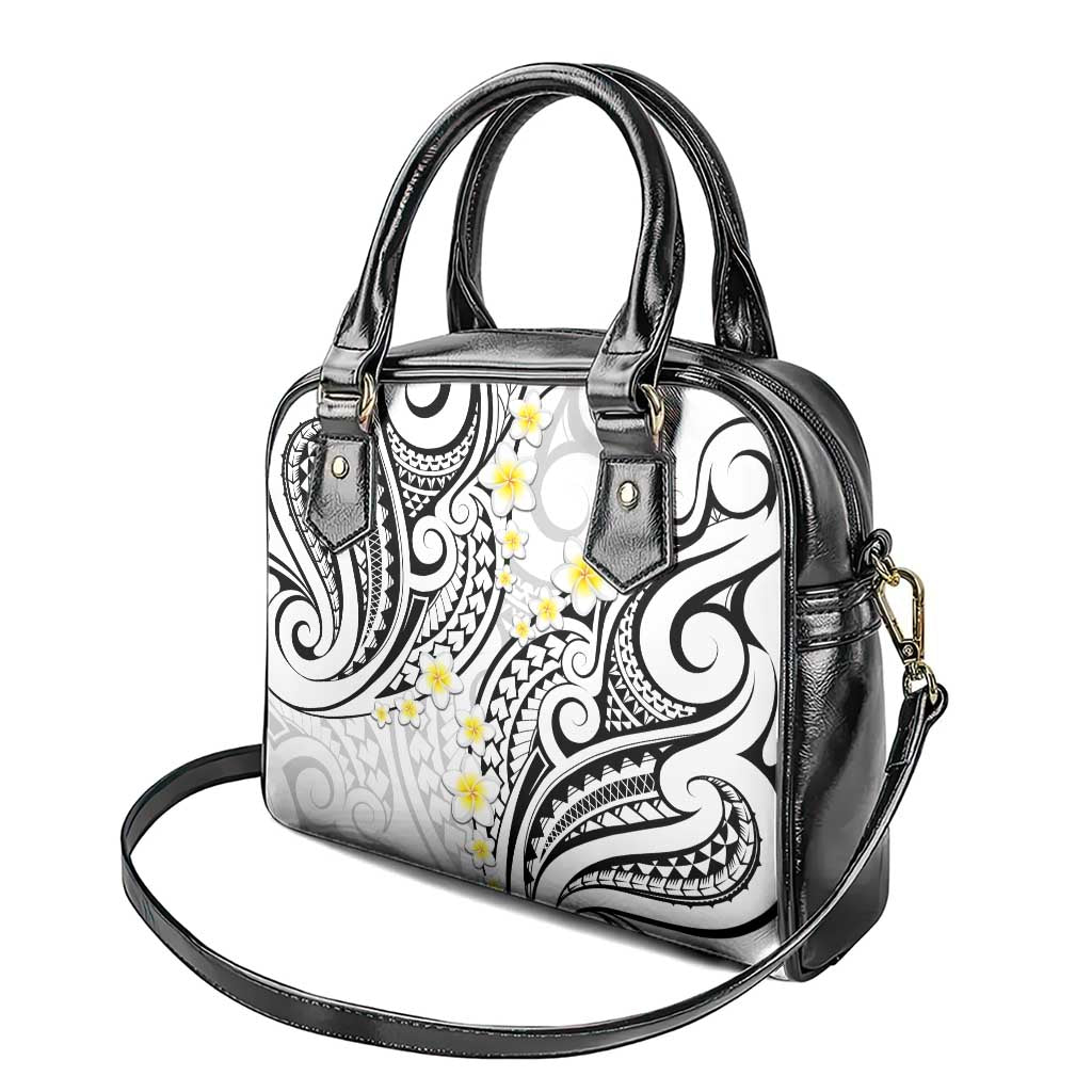 Plumeria With White Polynesian Tattoo Pattern Shoulder Handbag