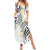 Plumeria With White Polynesian Tattoo Pattern Summer Maxi Dress