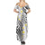 Plumeria With White Polynesian Tattoo Pattern Summer Maxi Dress