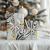 Plumeria With White Polynesian Tattoo Pattern Wrapping Paper - Polynesian Pride
