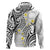 Plumeria With White Polynesian Tattoo Pattern Zip Hoodie