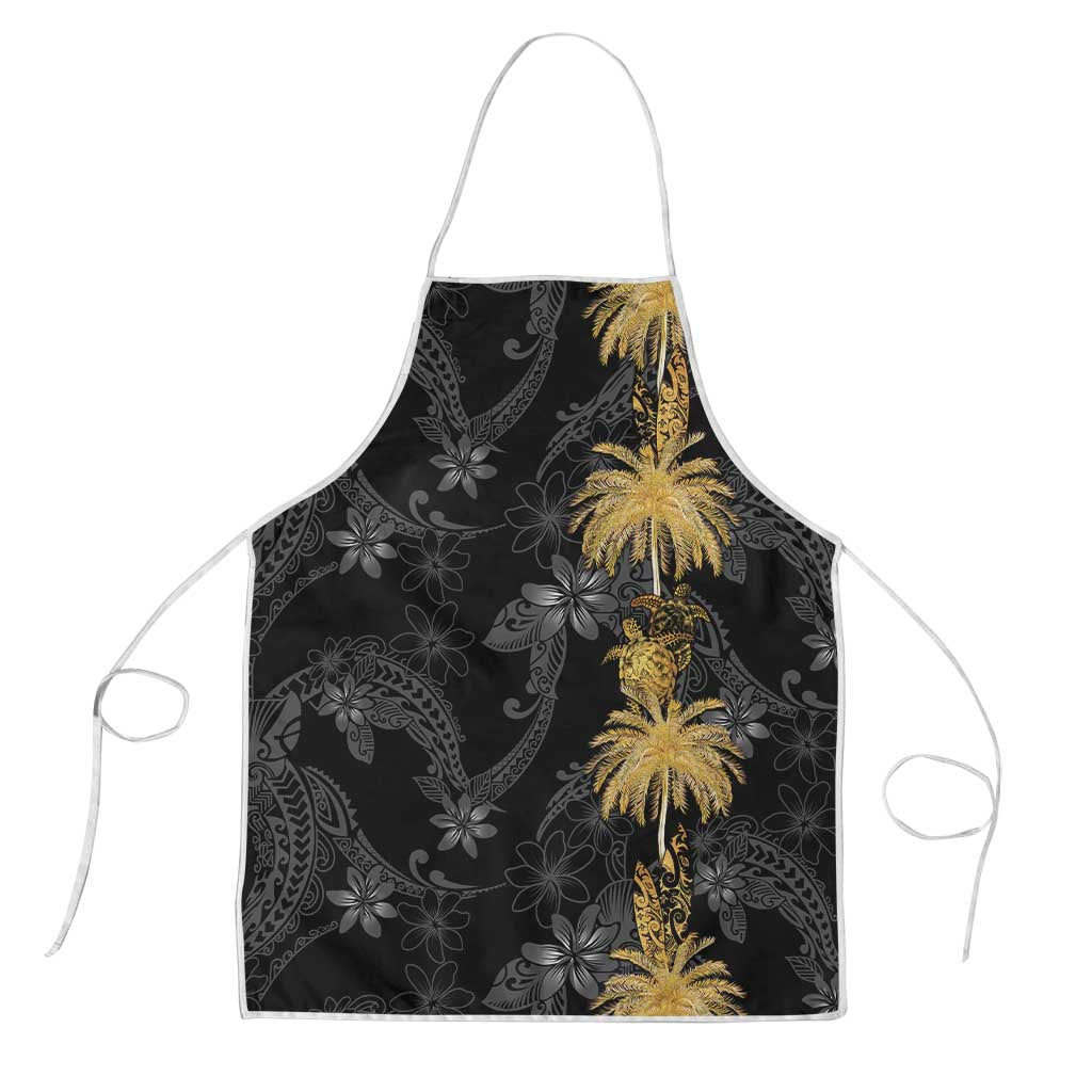 Hawaiian Honu And Surfboards Apron Gold Style - Polynesian Pride
