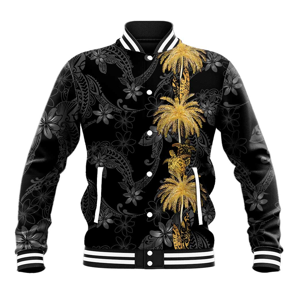 Hawaiian Honu And Surfboards Baseball Jacket Gold Style - Polynesian Pride