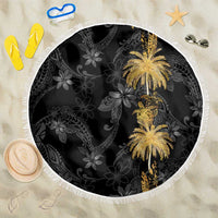 Hawaiian Honu And Surfboards Beach Blanket Gold Style - Polynesian Pride