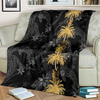 Hawaiian Honu And Surfboards Blanket Gold Style - Polynesian Pride