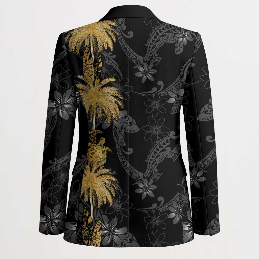 Hawaiian Honu And Surfboards Blazer Gold Style - Polynesian Pride