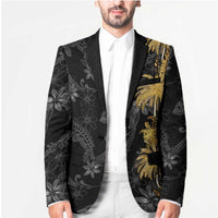 Hawaiian Honu And Surfboards Blazer Gold Style - Polynesian Pride