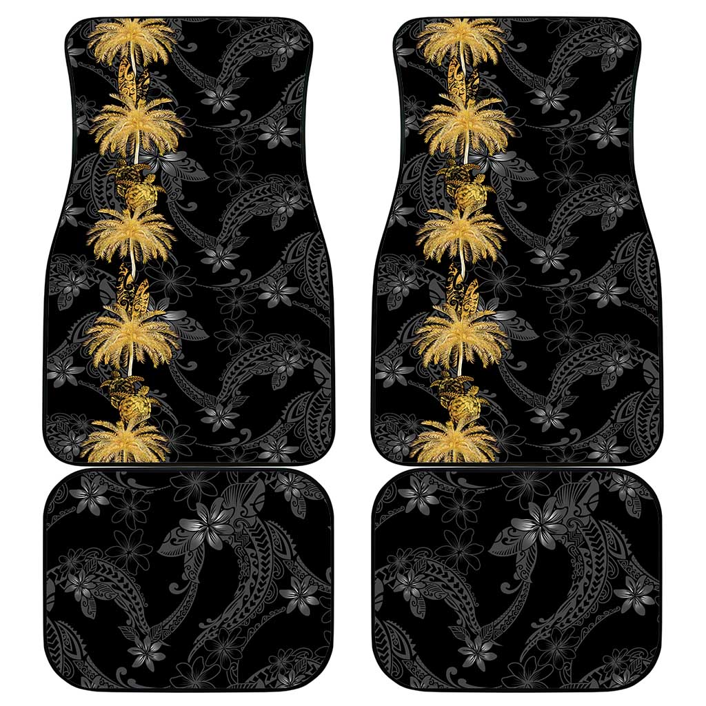 Hawaiian Honu And Surfboards Car Mats Gold Style - Polynesian Pride