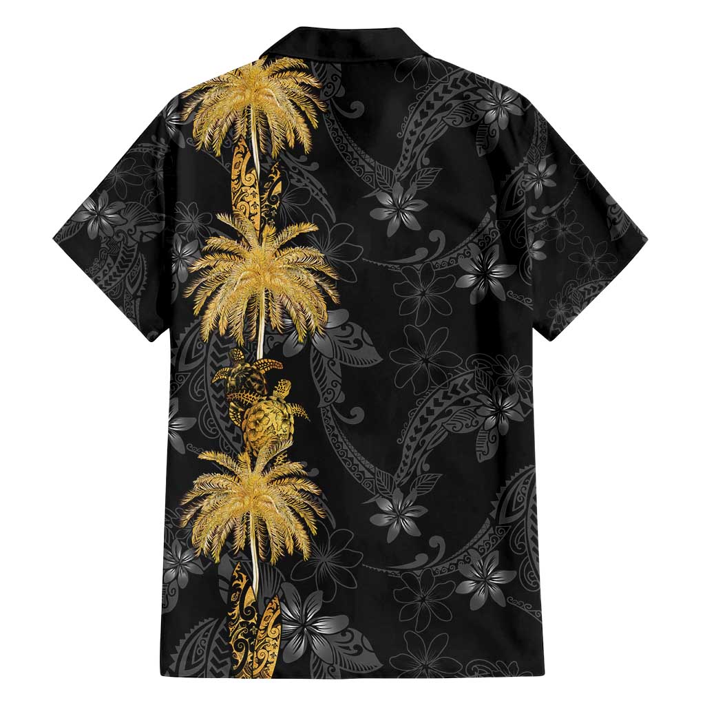 Hawaiian Honu And Surfboards Family Matching Off Shoulder Short Dress and Hawaiian Shirt Gold Style LT05 - Polynesian Pride