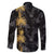 Hawaiian Honu And Surfboards Family Matching Short Sleeve Bodycon Dress and Hawaiian Shirt Gold Style - Polynesian Pride