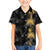 Hawaiian Honu And Surfboards Family Matching Short Sleeve Bodycon Dress and Hawaiian Shirt Gold Style - Polynesian Pride