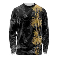 Hawaiian Honu And Surfboards Long Sleeve Shirt Gold Style - Polynesian Pride