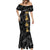 Hawaiian Honu And Surfboards Mermaid Dress Gold Style - Polynesian Pride
