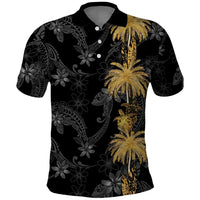 Hawaiian Honu And Surfboards Polo Shirt Gold Style - Polynesian Pride
