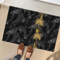 Hawaiian Honu And Surfboards Rubber Doormat Gold Style - Polynesian Pride