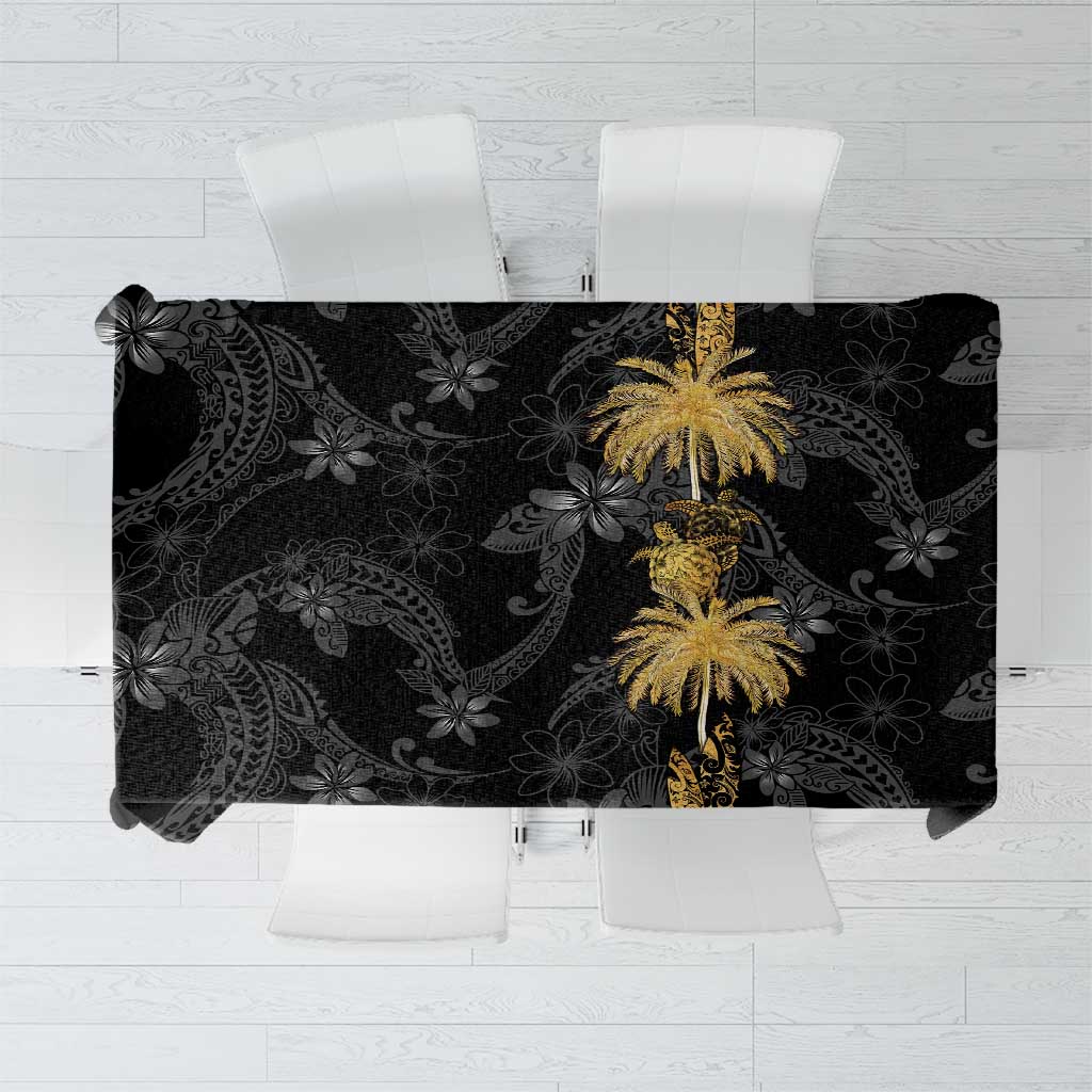 Hawaiian Honu And Surfboards Tablecloth Gold Style - Polynesian Pride