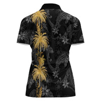 Hawaiian Honu And Surfboards Women Polo Shirt Gold Style LT05 - Polynesian Pride