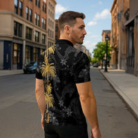 Hawaiian Honu And Surfboards Zipper Polo Shirt Gold Style - Polynesian Pride