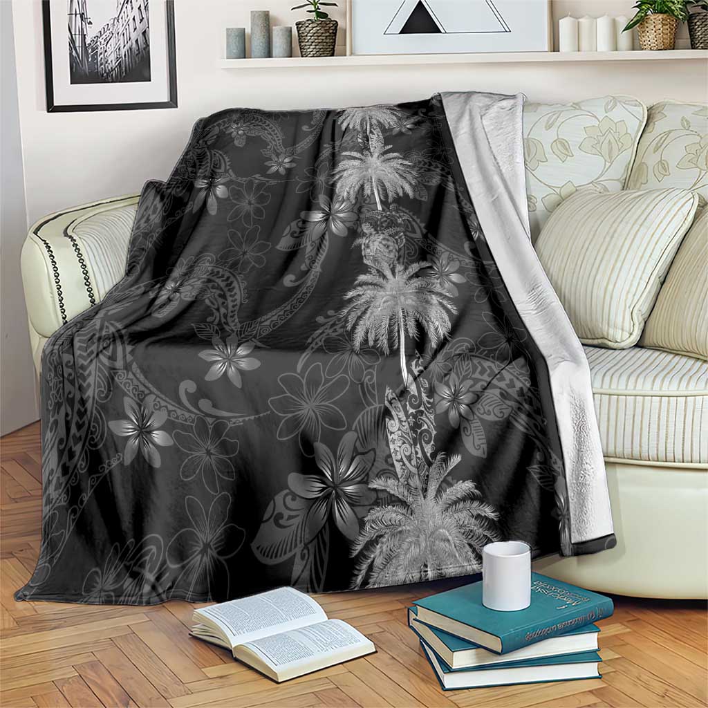 Hawaiian Honu And Surfboards Blanket Silver Style - Polynesian Pride