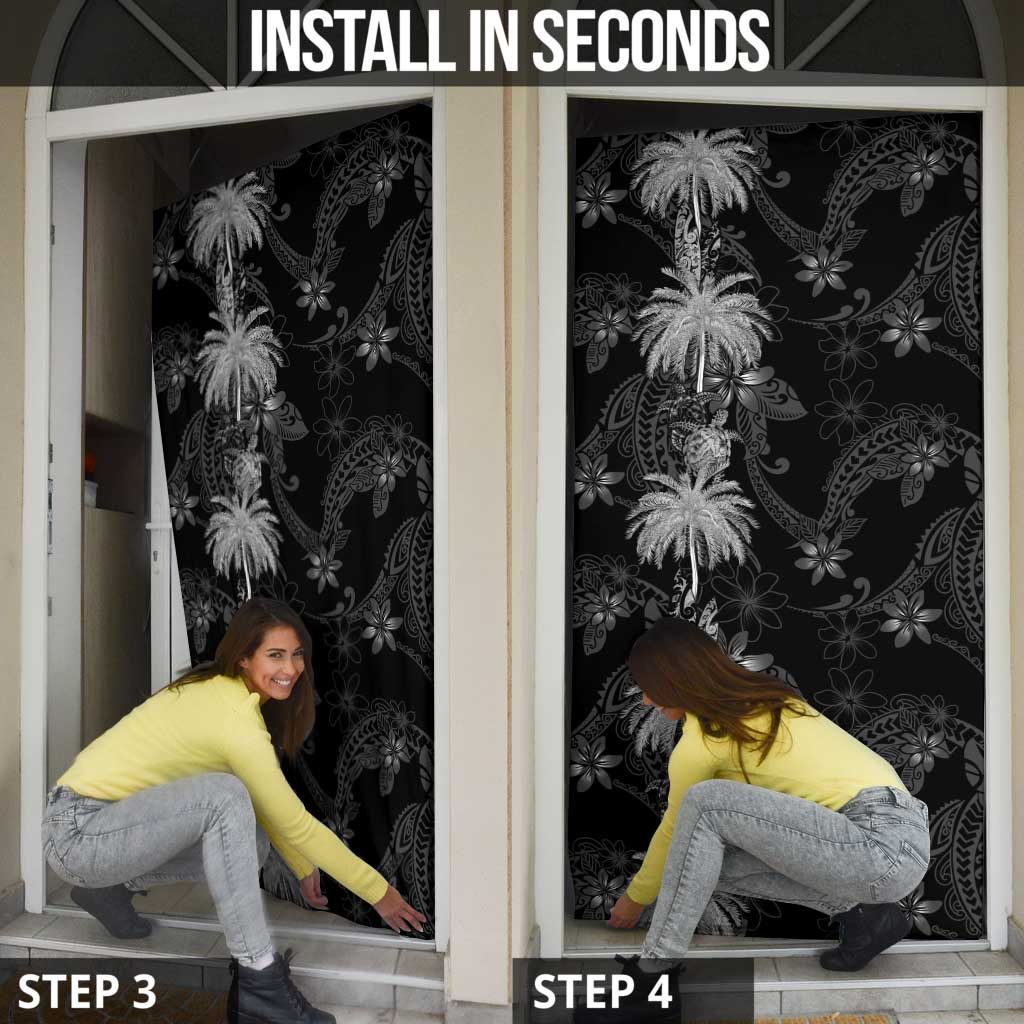 Hawaiian Honu And Surfboards Door Cover Silver Style - Polynesian Pride