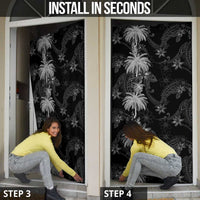 Hawaiian Honu And Surfboards Door Cover Silver Style - Polynesian Pride