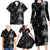 Hawaiian Honu And Surfboards Family Matching Long Sleeve Bodycon Dress and Hawaiian Shirt Silver Style - Polynesian Pride